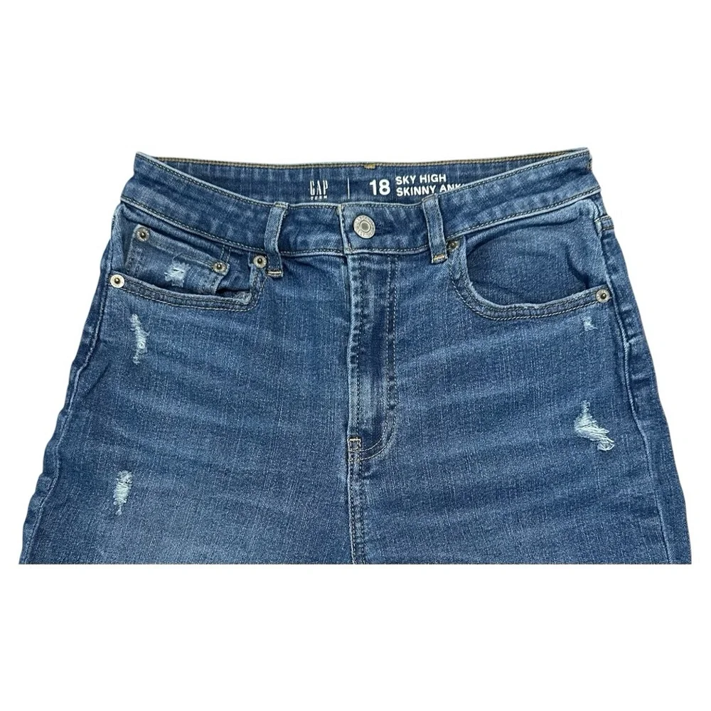 GAP | Teen Sky High Distressed Skinny Jeans in Medium Wash | Size 18 | BRAND NEW